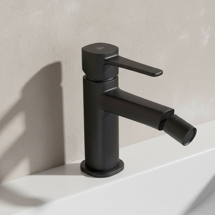 Bateria bidetowa z korkiem klik-klak czarny IÖ Ronne