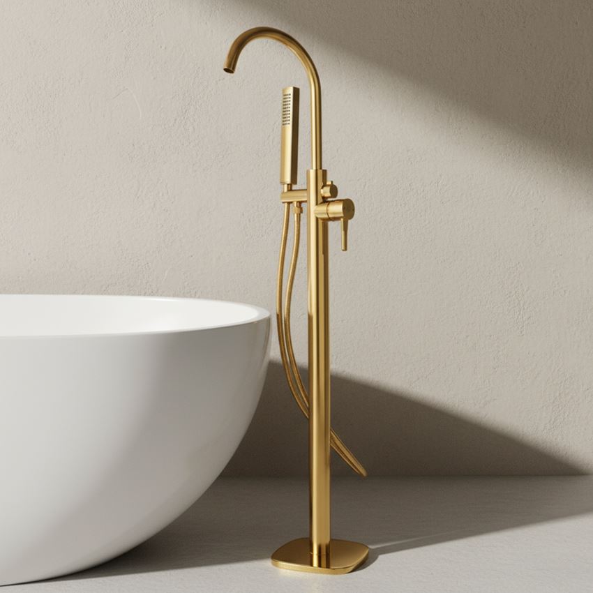 Bateria wannowa wolnostojąca złota IÖ Ronne
