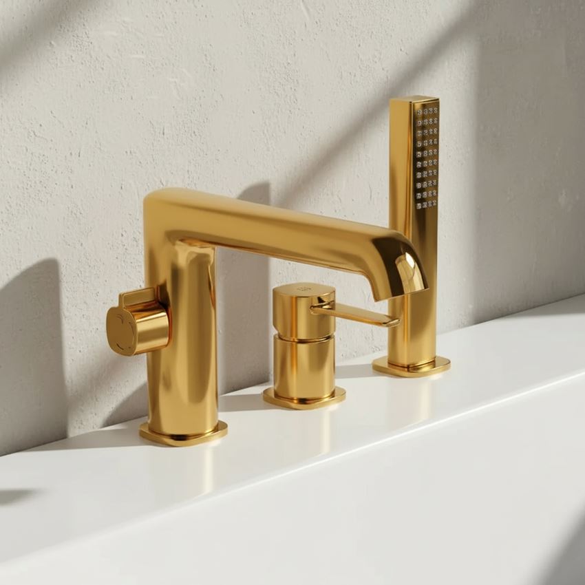 Bateria wannowa 3-otworowa złota IÖ Ronne