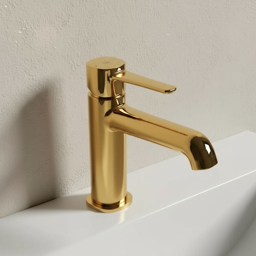 Bateria umywalkowa stojąca korek klik-klak złota IÖ Ronne