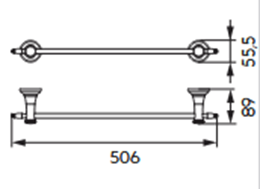 Wieszak na ręcznik pojedynczy 45 cm FDesign Lacrima rysunek