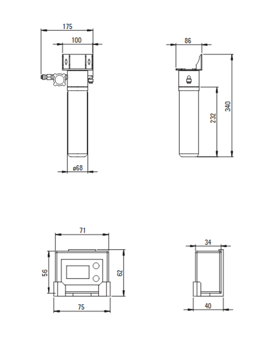 Bateria kuchenna z zestawem do filtracji wody Deante rysunek