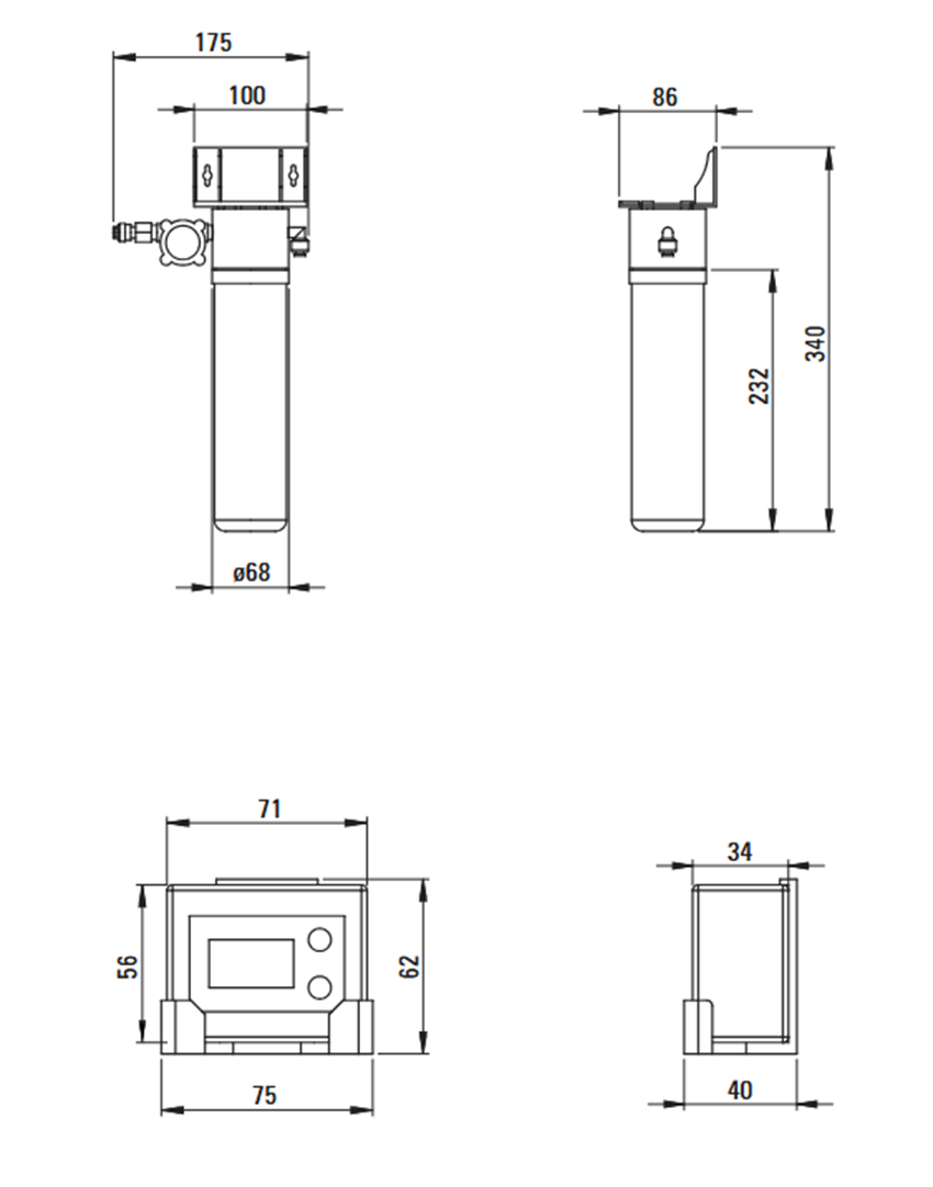 Bateria kuchenna z zestawem do filtracji wody Deante rysunek