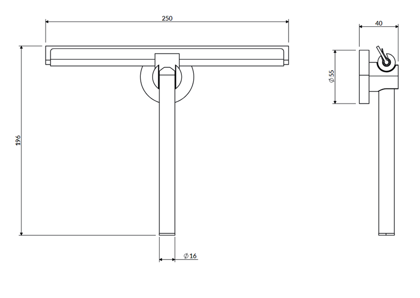 Ściągaczka do wody z uchwytem Omnires Uni rysunek