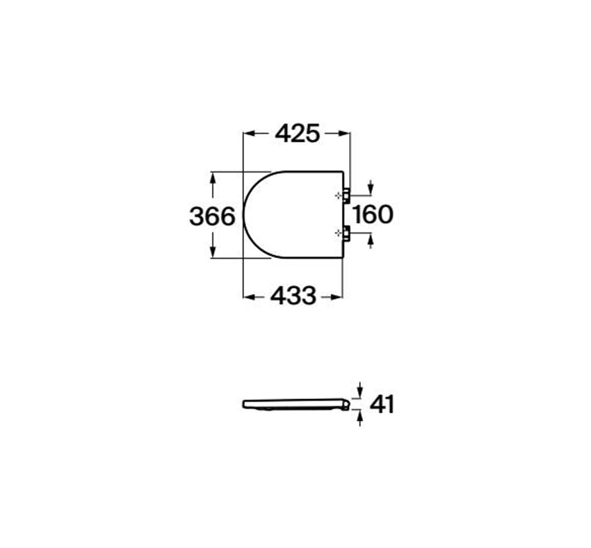 Deska WC wolnoopadająca biała Roca Happening rysunek