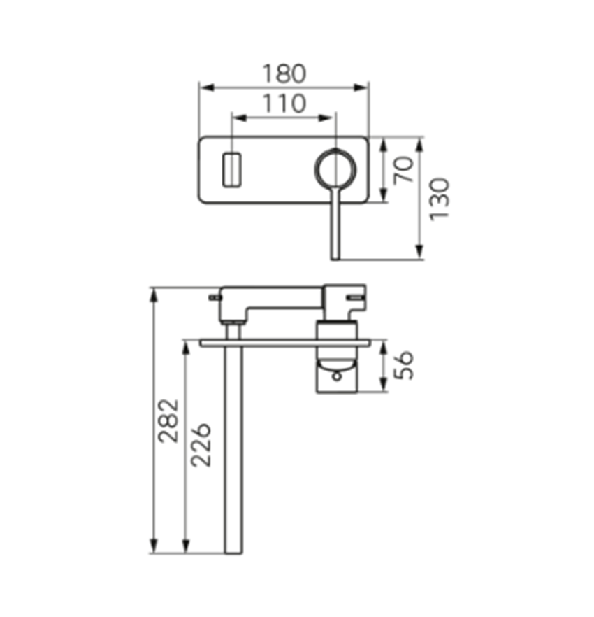 Bateria umywalkowa podtynkowa FDesign Zaffiro rysunek