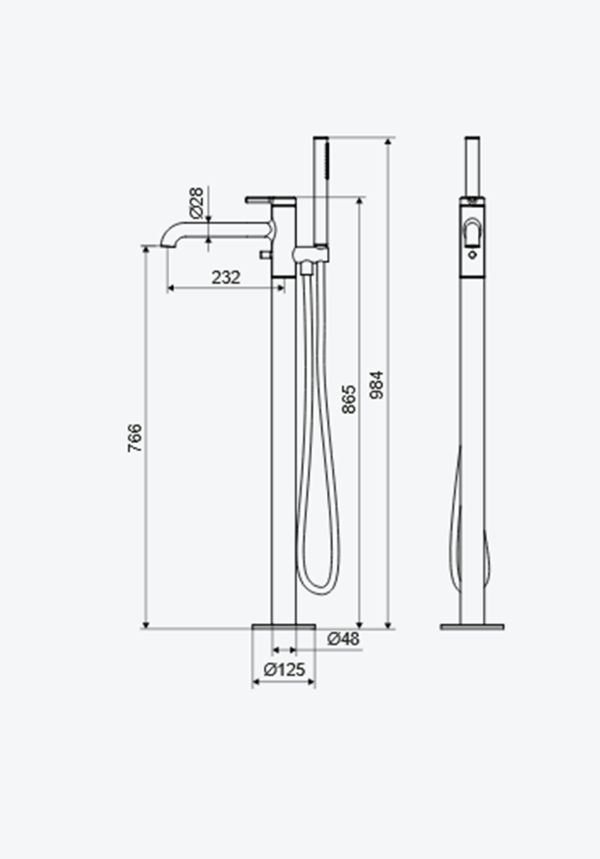 Bateria wannowa wolnostojąca Excellent Delta Pi rysunek