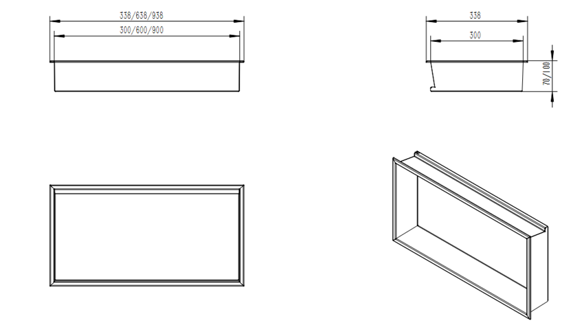 Wnęka LED 34x94 cm IÖ Luvia rysuenk