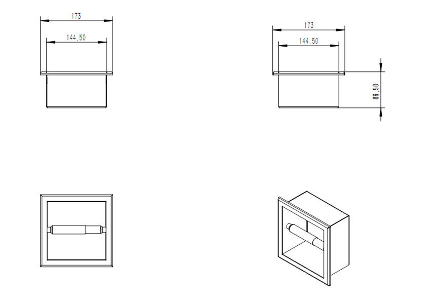 Wnęka na papier toaletowy 17x17 cm IÖ Luvia rysunek