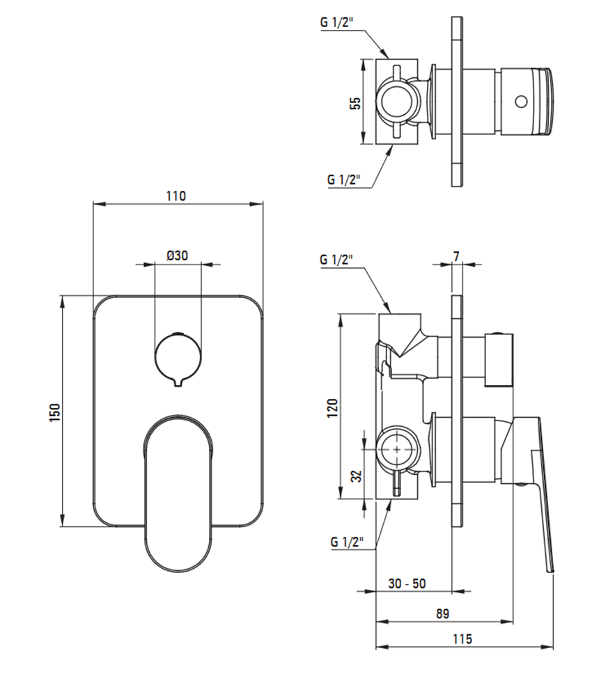 Deante Alpinia BGA 044P rysunek