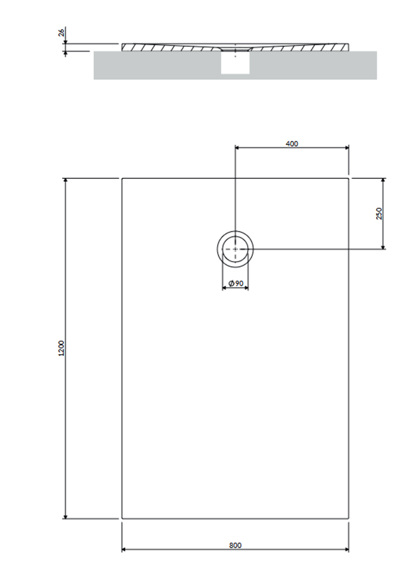 Kompozytowy brodzik prysznicowy antypoślizgowy 80x120 cm biały mat Omnires Aquapure