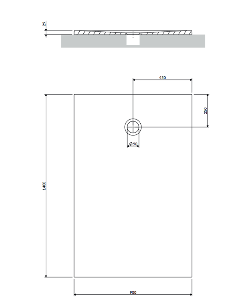 Kompozytowy brodzik prysznicowy antypoślizgowy 90x140 cm biały mat Omnires Aquapure