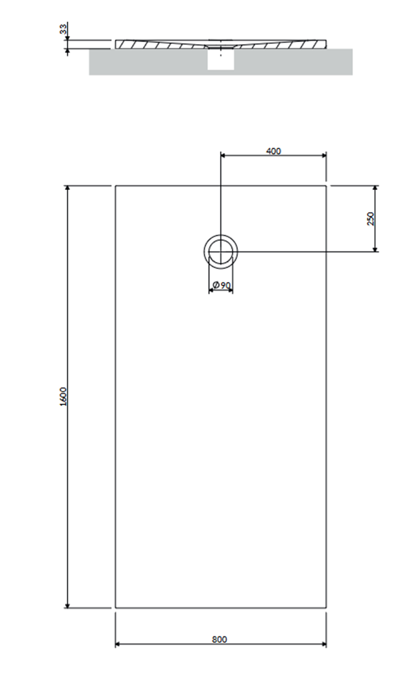 Kompozytowy brodzik prysznicowy antypoślizgowy 80x160 cm biały mat Omnires Aquapure