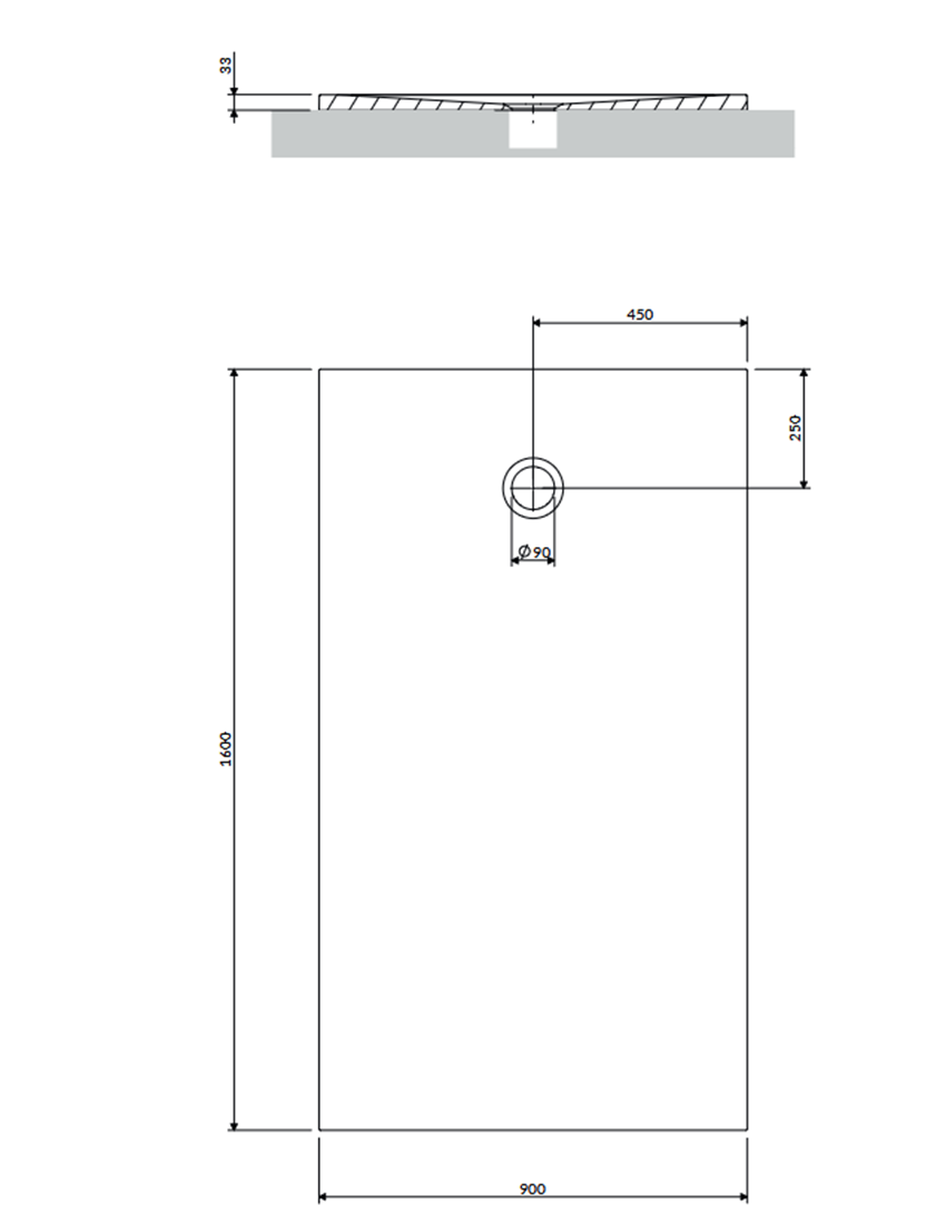 Kompozytowy brodzik prysznicowy antypoślizgowy 90x160 cm biały mat Omnires Aquapure