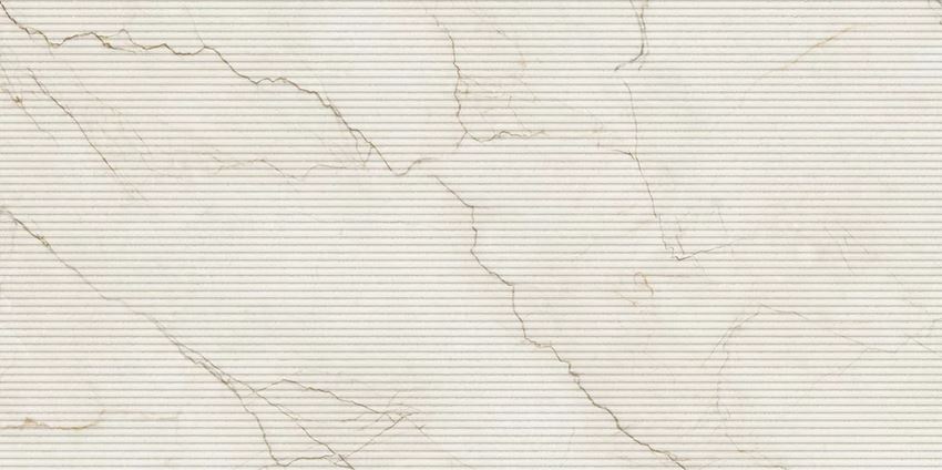 Płytka dekoracyjna 59,8x119,8 cm Paradyż Limaro White Decor Gres Szkl. Rekt. Struktura Mat