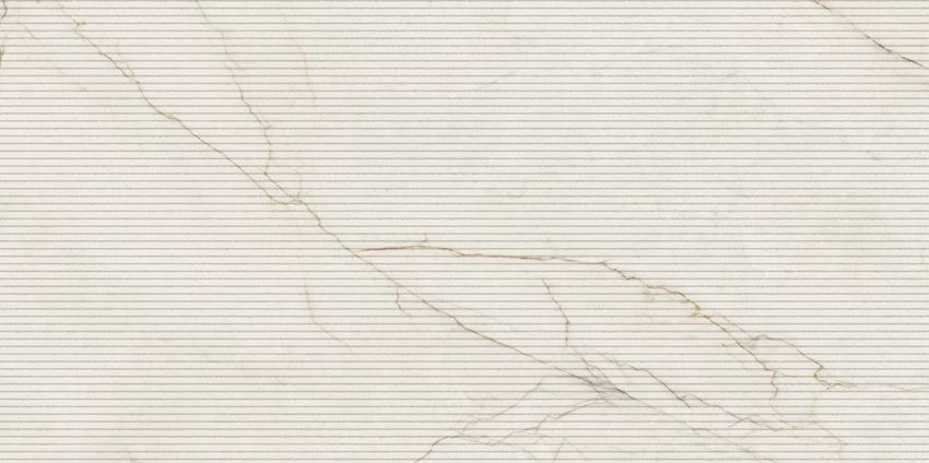 Płytka dekoracyjna 59,8x119,8 cm Paradyż Limaro White Decor Gres Szkl. Rekt. Struktura Mat
