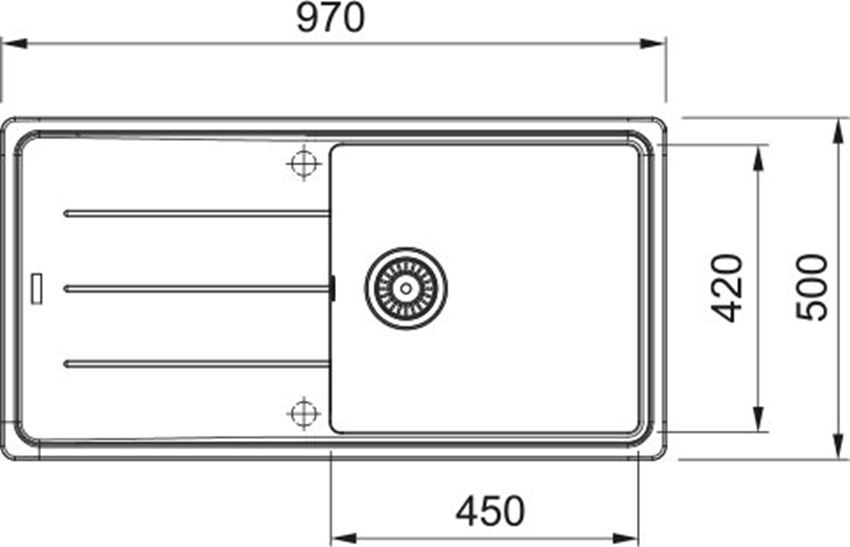 Zlewozmywak Franke Basis BFG 611-97 114.0676.286 rys techniczny