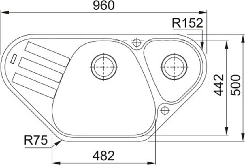Zlewozmywak Franke Antea AZG 661-E 114.0676.229 rys techniczny