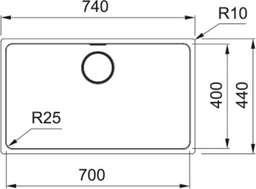 Zlewozmywak Franke Mythos MYX 110-70 122.0624.557 rys techniczny