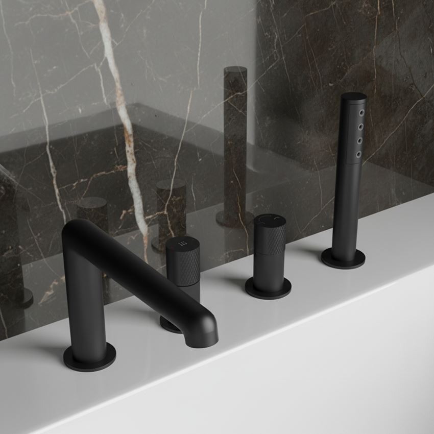 Bateria wannowa 4-otworowa czarna IÖ Vida