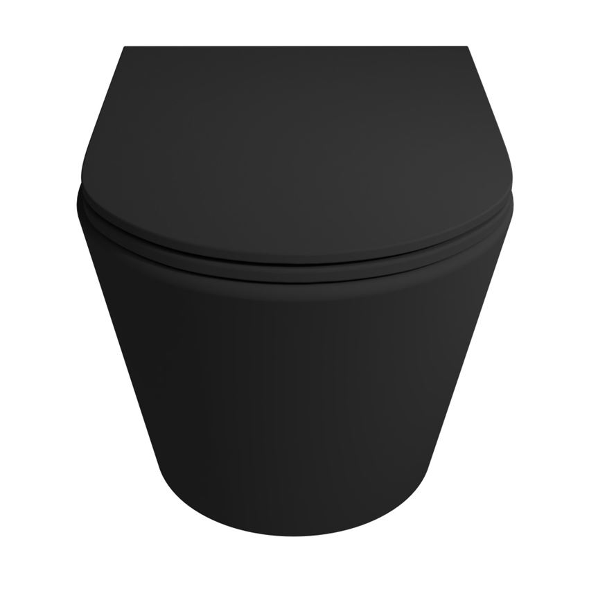 Miska WC podwieszana z deską wolnoopadającą Slim 35,5x51,5 cm black mat IÖ Furi Spin Flux Plus