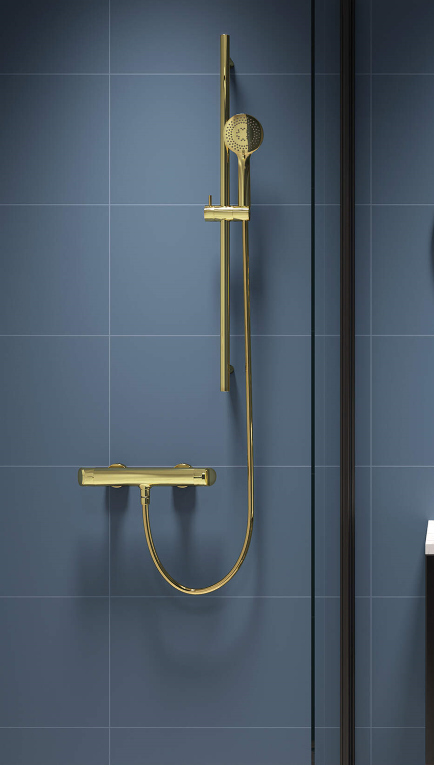 Zestaw prysznicowy 3-funkcyjny z drążkiem Deante Arnika Gold