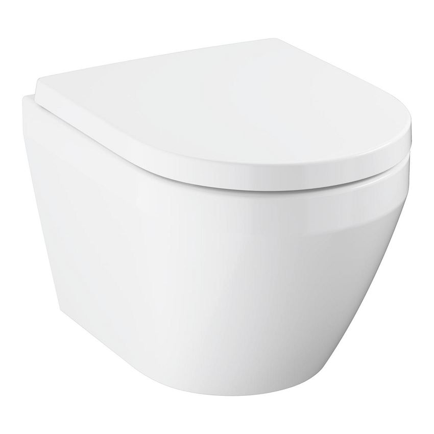 Miska WC wisząca bez kołnierza z deską kompaktowa 36,5x49,3 cm biel alpejska Grohe Euro Ceramika