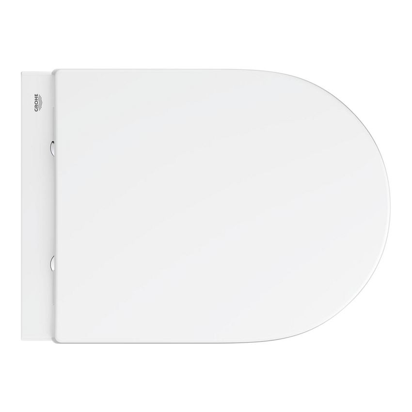 Miska WC wisząca bez kołnierza z deską kompaktowa 36,5x49,3 cm biel alpejska Grohe Euro Ceramika rysunek