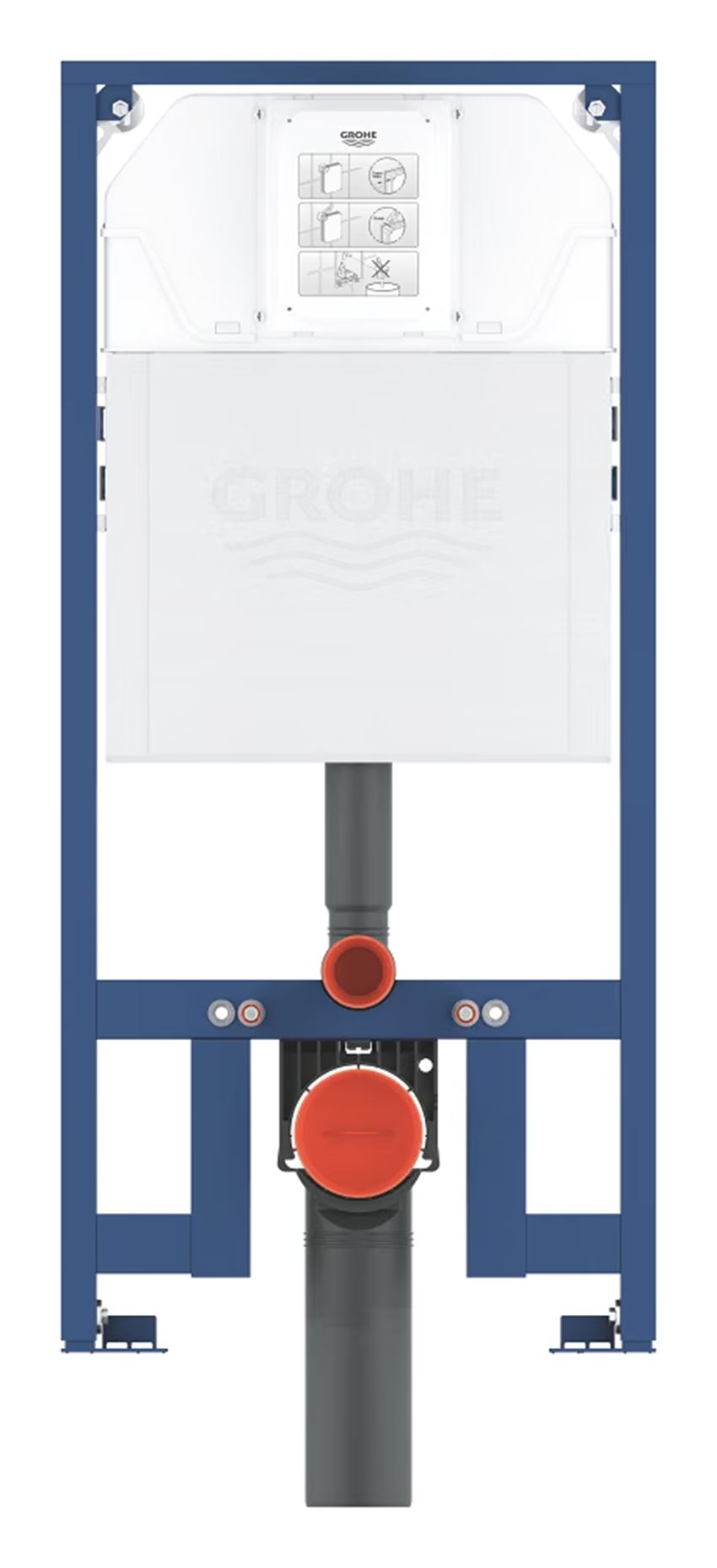 Stelaż podtynkowy do WC ze zbiornikiem spłukującym 88,9 mm wysokość instalacji 1,13 m Grohe Rapid SL Slim