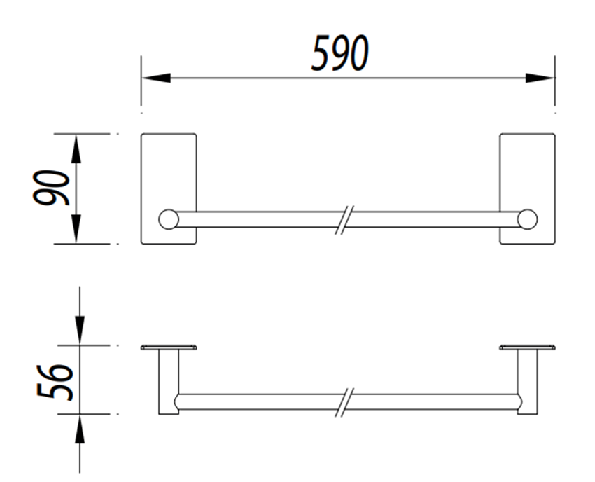 Wieszak samoprzylepny Omnires Strong ST30216CR rys techniczny