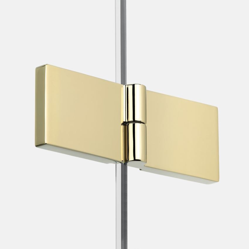 Kabina prysznicowa prostokątna prawa szkło przezroczyste profile złote New Trendy New Soleo Light Gold deatl