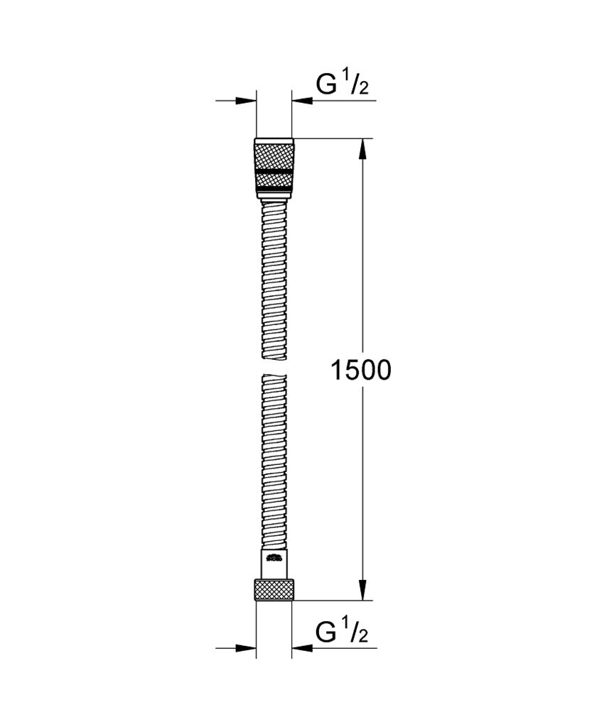 Wąż prysznicowy 150 cm chrom Grohe Rotaflex Metal Long-Life rysunek