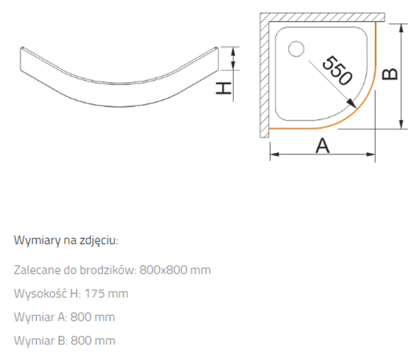 Obudowa do brodzika Sanplast OBP 625-403-0420-01-000 rys techniczny