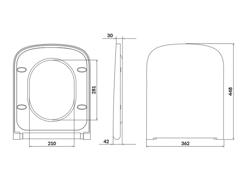 Deska WC Square Slim wolnoopadająca duroplastowa Cersanit Larga rysunek