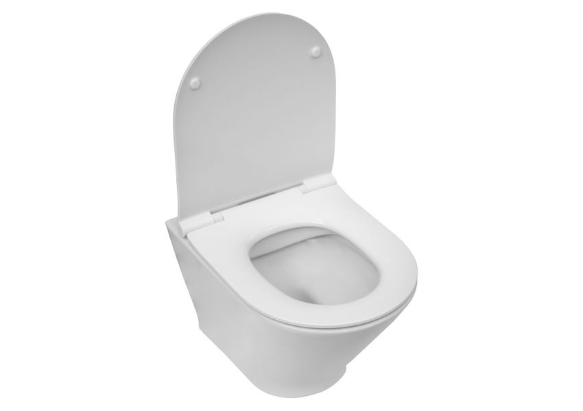 Miska WC podwieszana Rimless Round Compacto z deską wolnoopadającą SLIM 