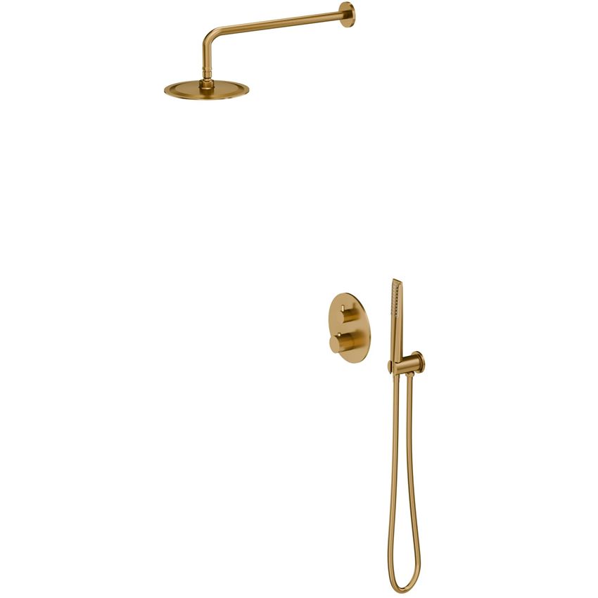 Zestaw prysznicowy podtynkowy z baterią brushed gold IÖ Luvia