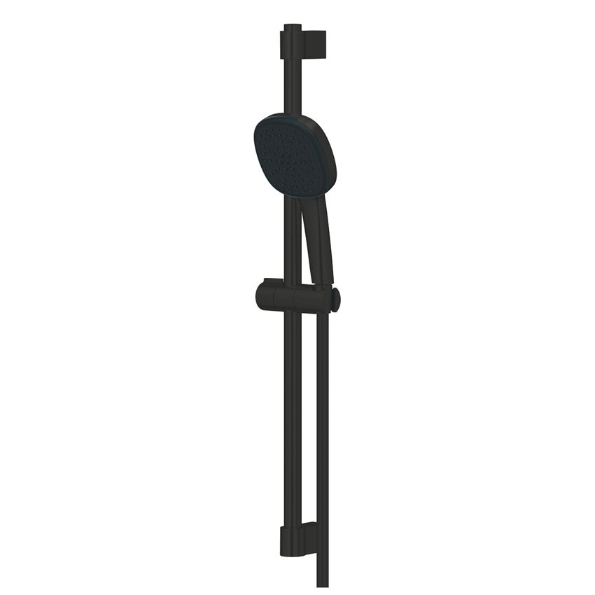 Zestaw prysznicowy z drążkiem 60 cm 2 strumienie bez baterii matte black Grohe Tempesta Cube 110