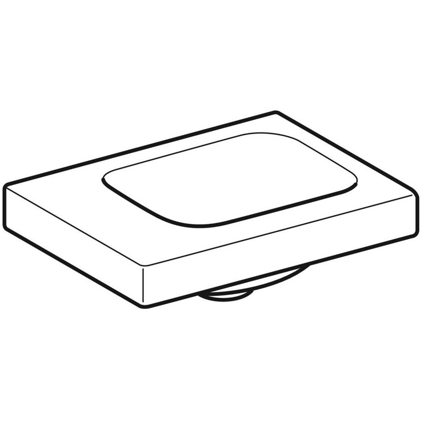 Umywalka kompaktowa bez otworu na baterię bez przelewu 38 cm biała/KeraTect Geberit iCon rysunek
