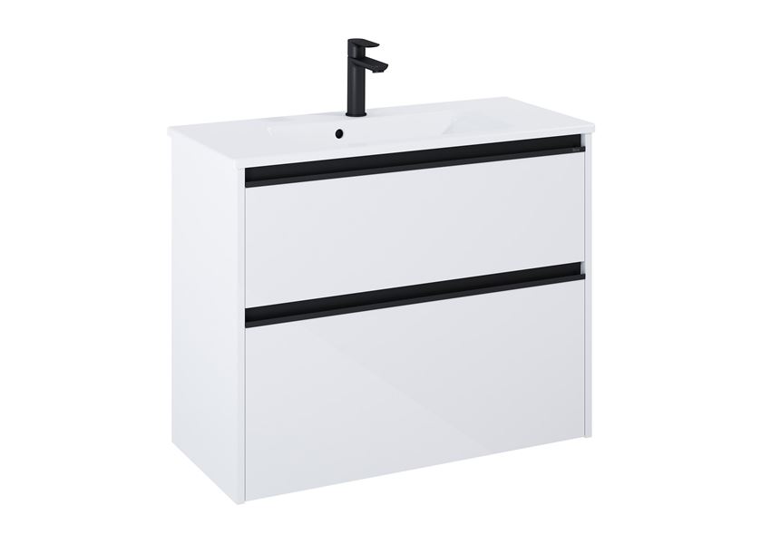 Szafka podumywalkowa Compacto 80 cm z 2 szufladami Roca Gap Pro biały połysk