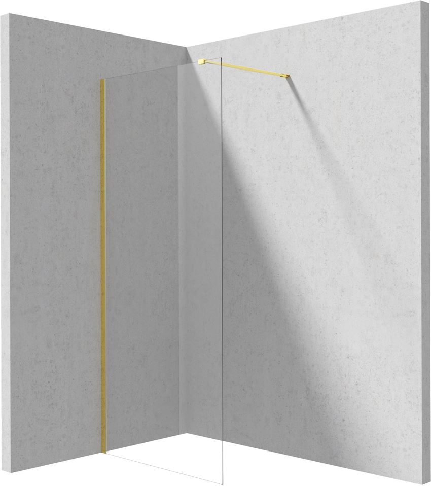 Kabina prysznicowa walk-in szkło przezroczyste profile złote 90x195 cm Deante Prizma