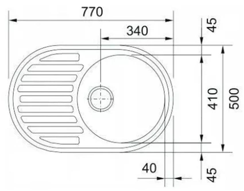 Zlewozmywak stalowy Franke Rambla PML 611 101.0058.207 rys techniczny