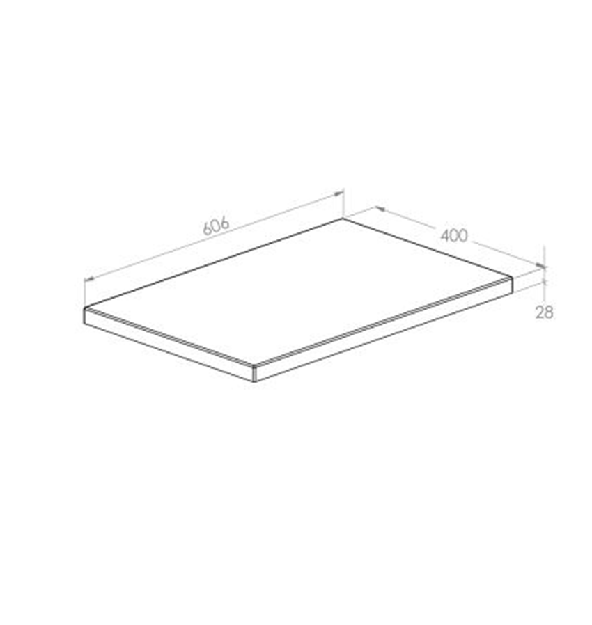 Blat łazienkowy 60 cm Roca Kwadro rysunek