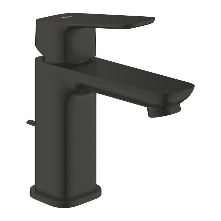 Bateria umywalkowa z zestawem odpływowym rozmiar S matte black Grohe Cubeo