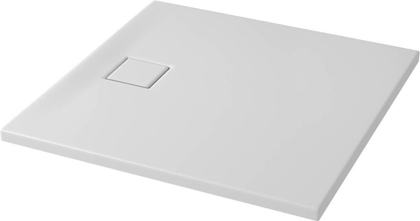 Brodzik kwadratowy biały mat + syfon, 90x4 cm Cersanit Tako Slim
