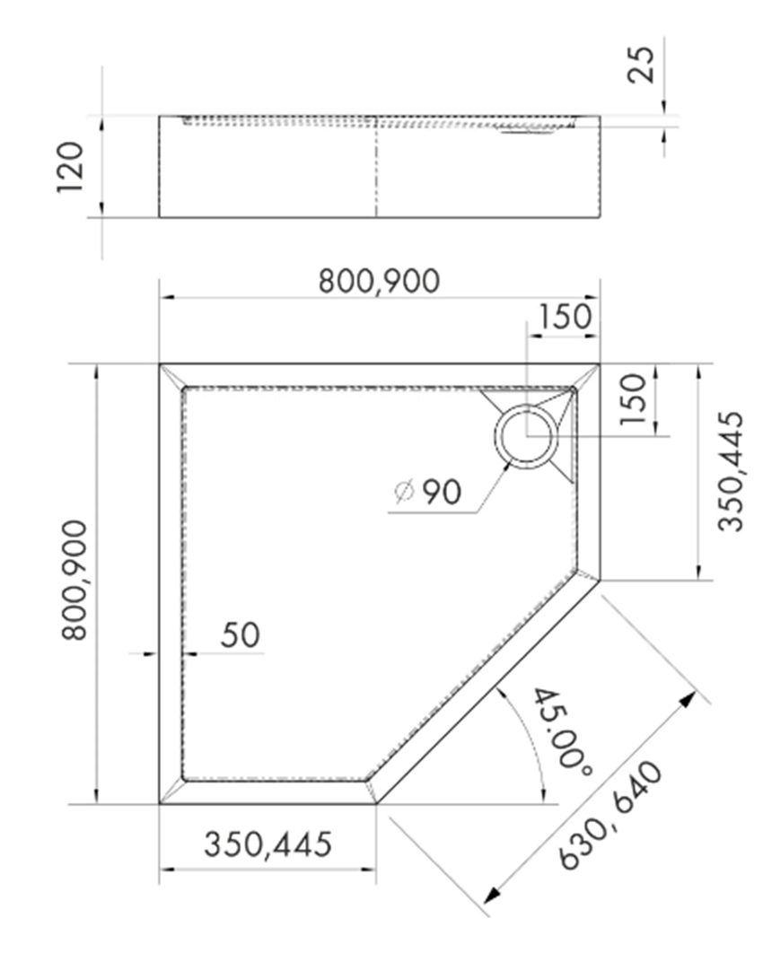 Brodzik Schedpol Competia New 3.4698 rys techniczny