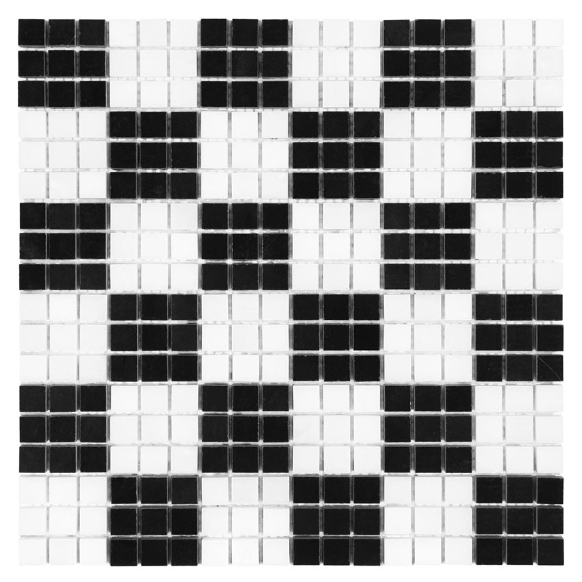 Mozaika kamienna 30,5x30,5 cm Dunin Black&White Pure B&W Chess 15