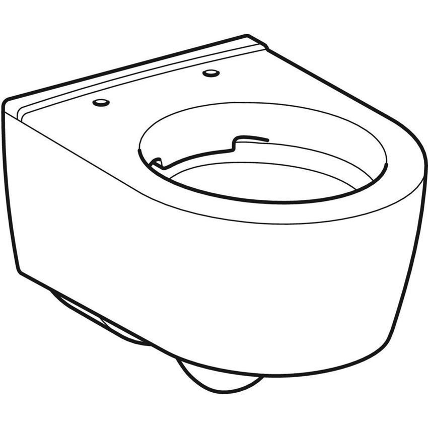 Miska WC wisząca krótka Rimfree ukryte mocowania bez deski biała/KeraTect Geberit iCon rysunek
