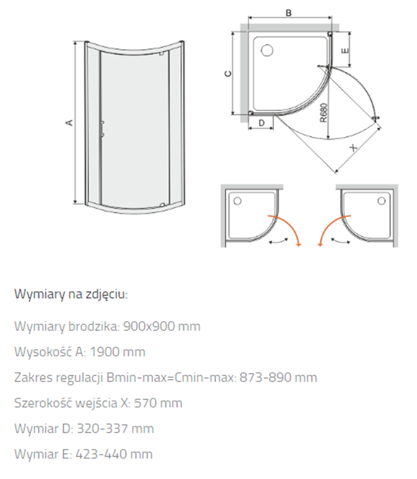 Kabina Sanplast TX 600-271-0411-01-501 rys techniczny