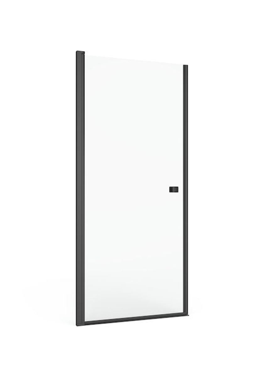 Drzwi do wnęki prysznicowej profile czarny mat z powłoką MaxiClean 80x195 cm Roca Capital  