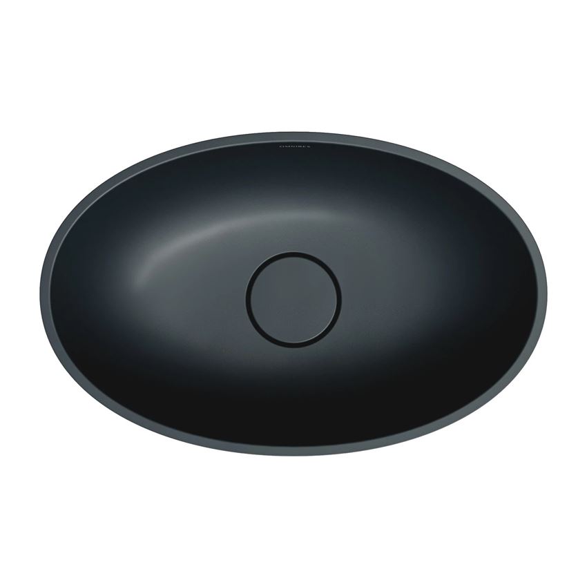Umywalka nablatowa 50 cm black lava mat Omnires Shell